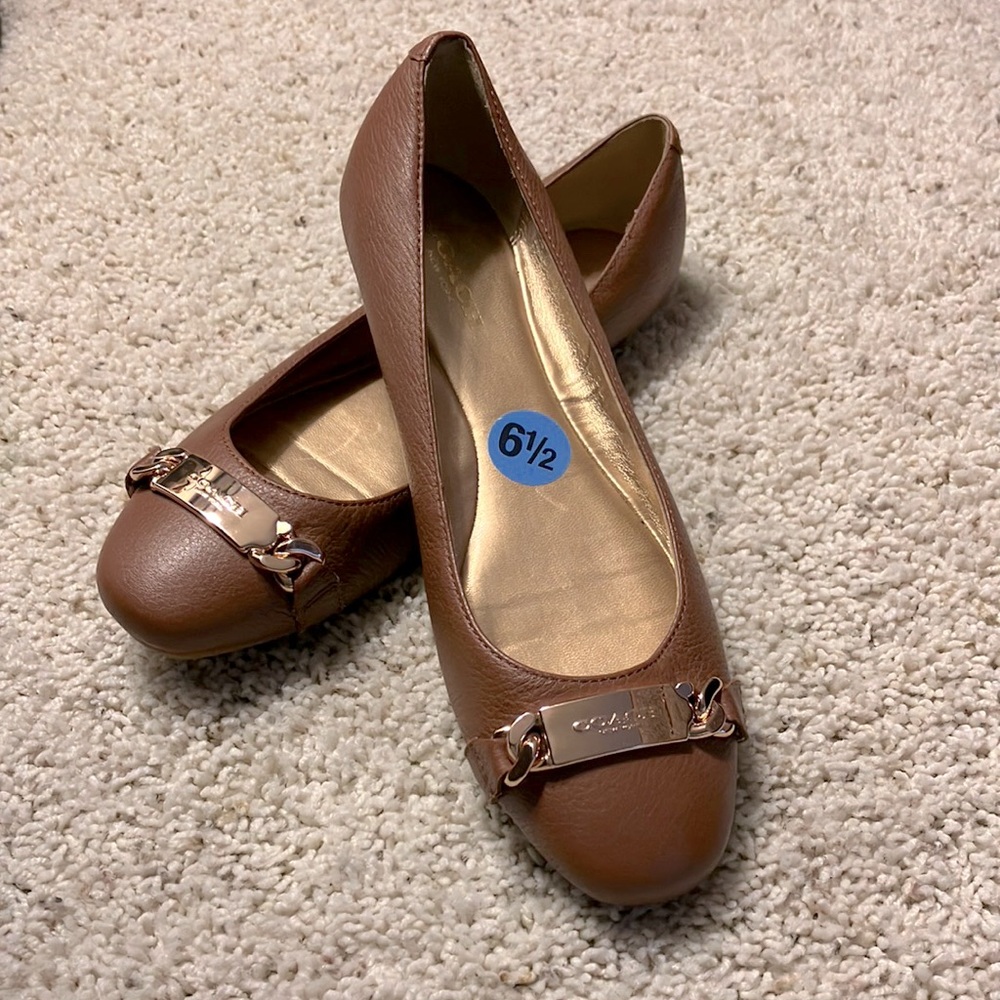 ❤️ Coach Brown Tan Ballet Flats 6.5